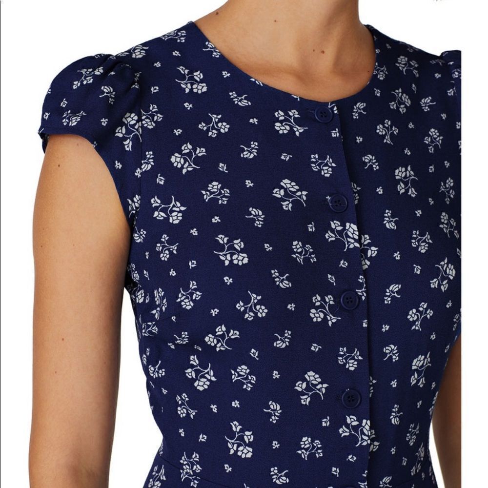 Reformation Maison Fauna Floral Blue Dress s - Picture 5 of 5